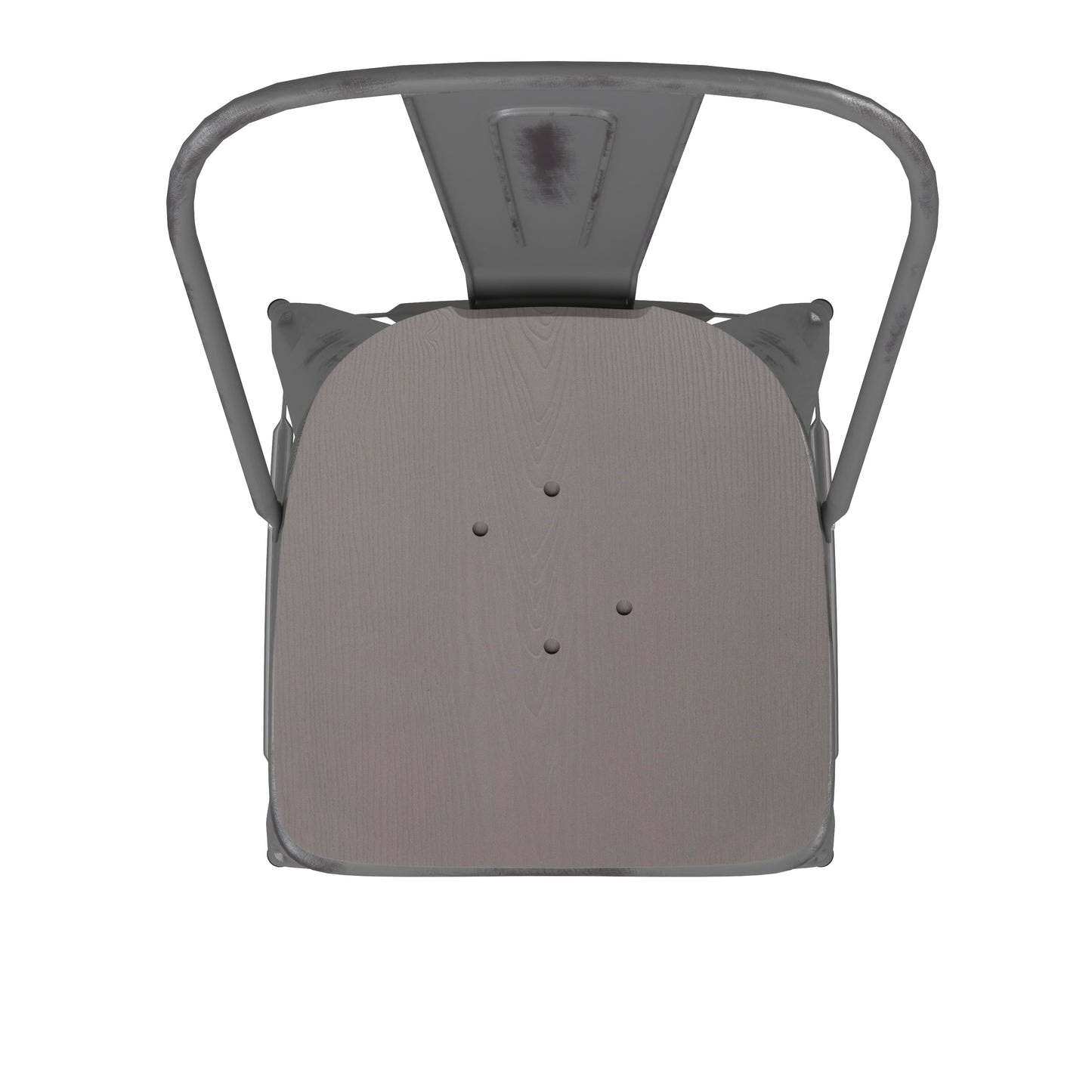 Lincoln 30'' High Silver Antique Finish with Clear Coat Indoor Barstool with Back and Gray Poly Resin Wood Seat