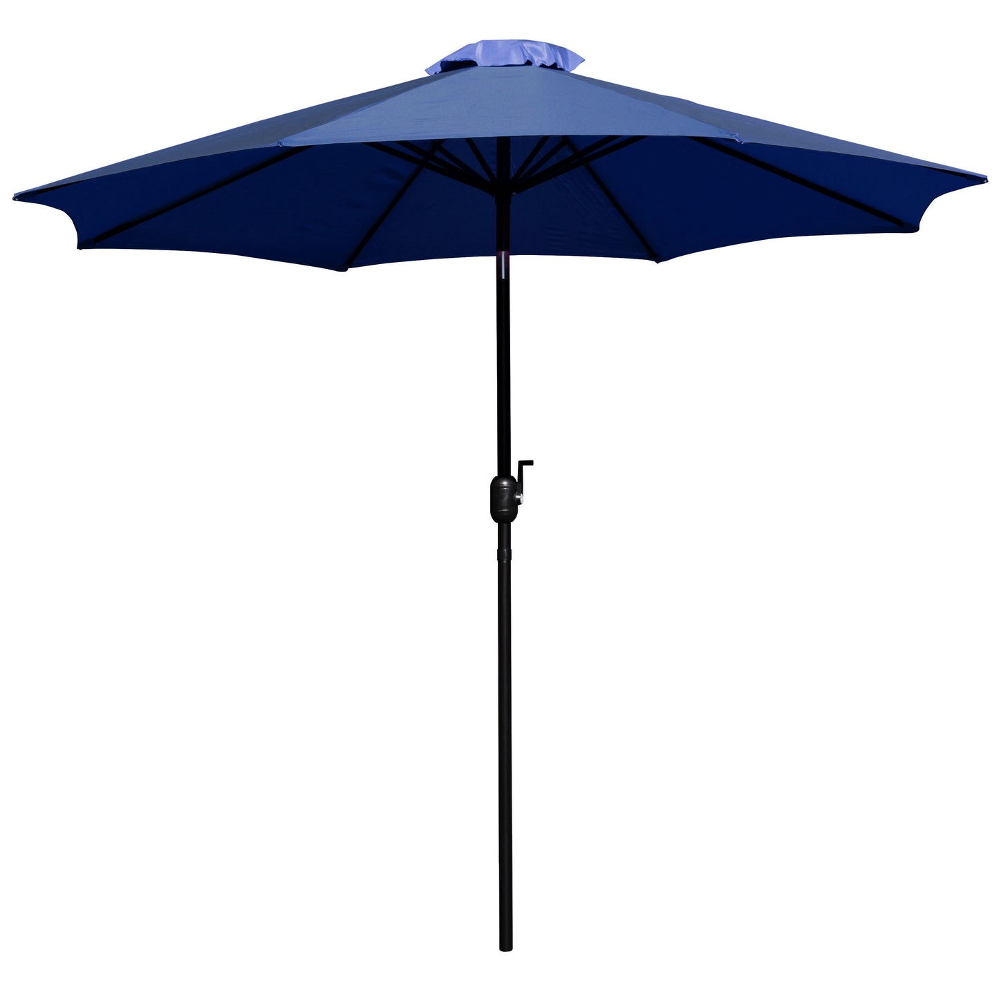 Lark 3 Piece Outdoor Patio Table Set - 30" x 48" Synthetic Teak Patio Table with Navy Umbrella and Base