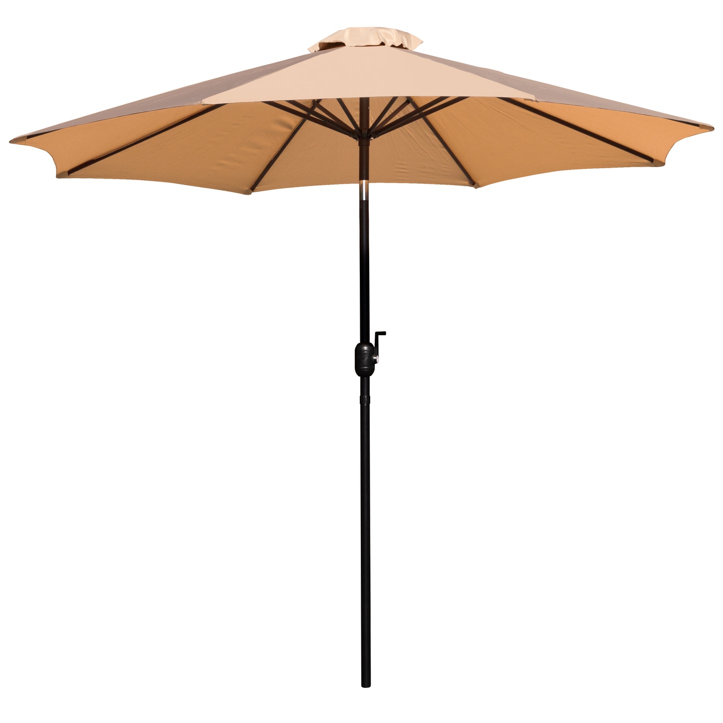 Lark 3 Piece Outdoor Patio Table Set - 30" x 48" Square Synthetic Teak Patio Table with Tan Umbrella and Base