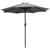 Lark 3 Piece Outdoor Patio Table Set - 35" Square Synthetic Teak Patio Table with Gray Umbrella and Base