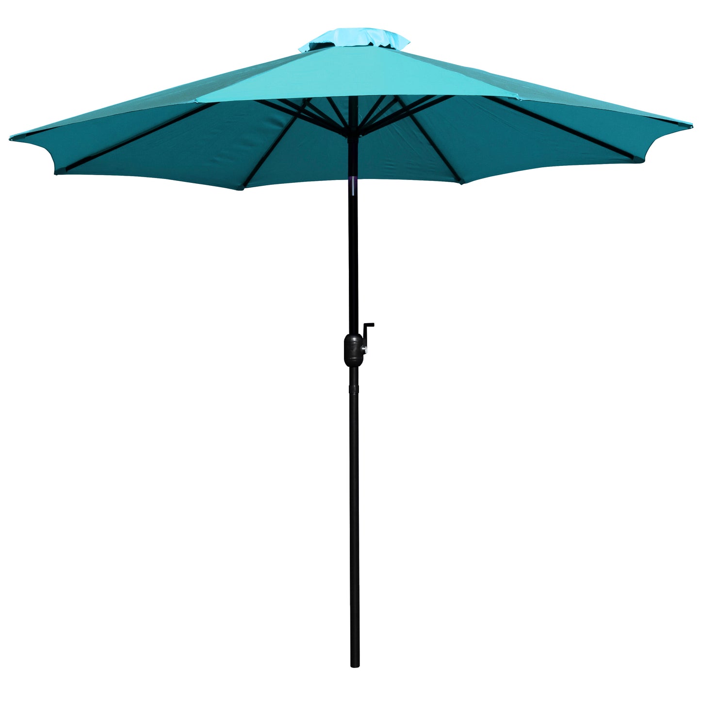 Lark 3 Piece Outdoor Patio Table Set - 35" Square Synthetic Teak Patio Table with Teal Umbrella and Base