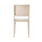 Naples Commercial Grade Solid Wood Dining Chair with Curved Backrest and Antique White Finish