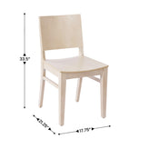 Naples Commercial Grade Solid Wood Dining Chair with Curved Backrest and Antique White Finish