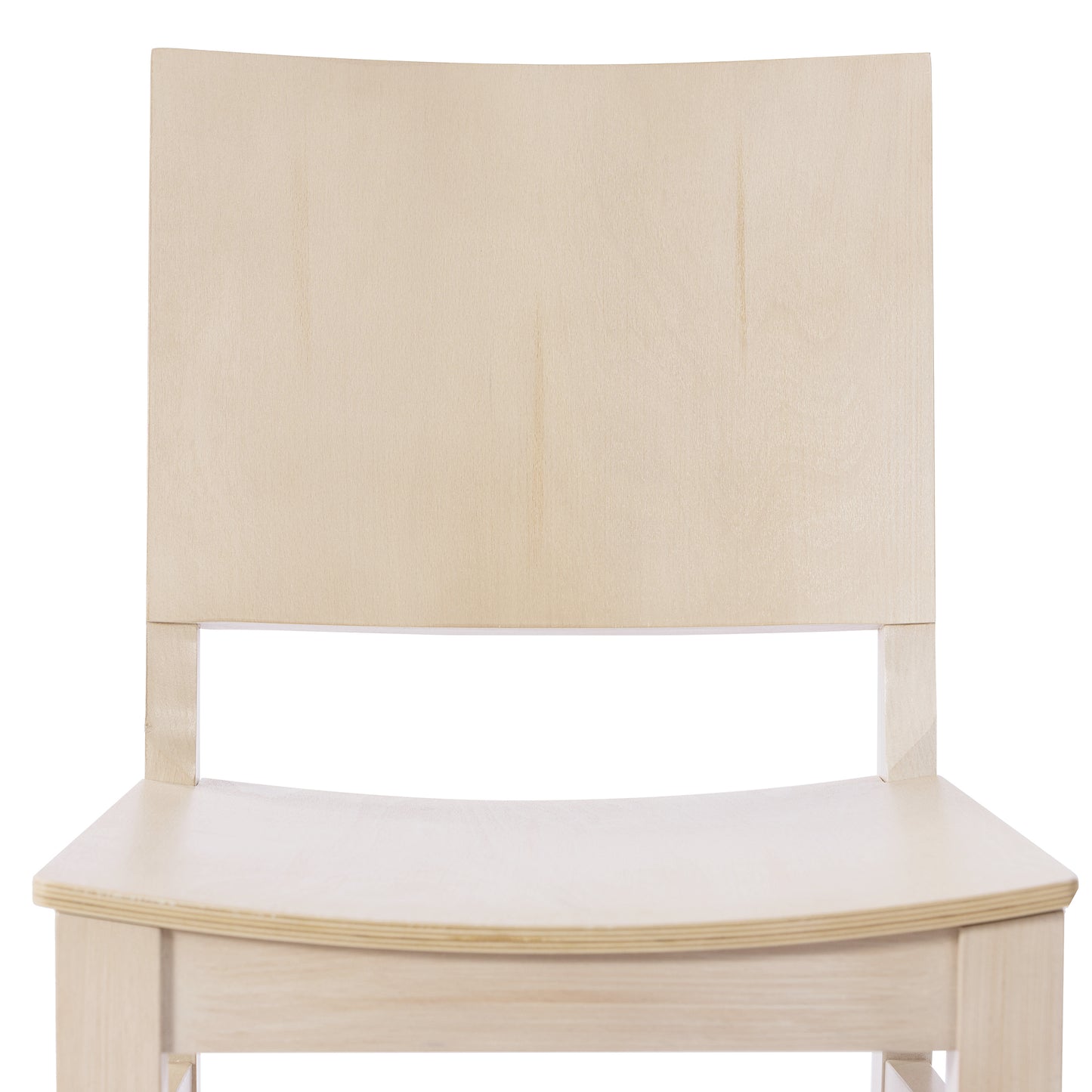 Naples Commercial Grade Solid Wood Dining Chair with Curved Backrest and Antique White Finish