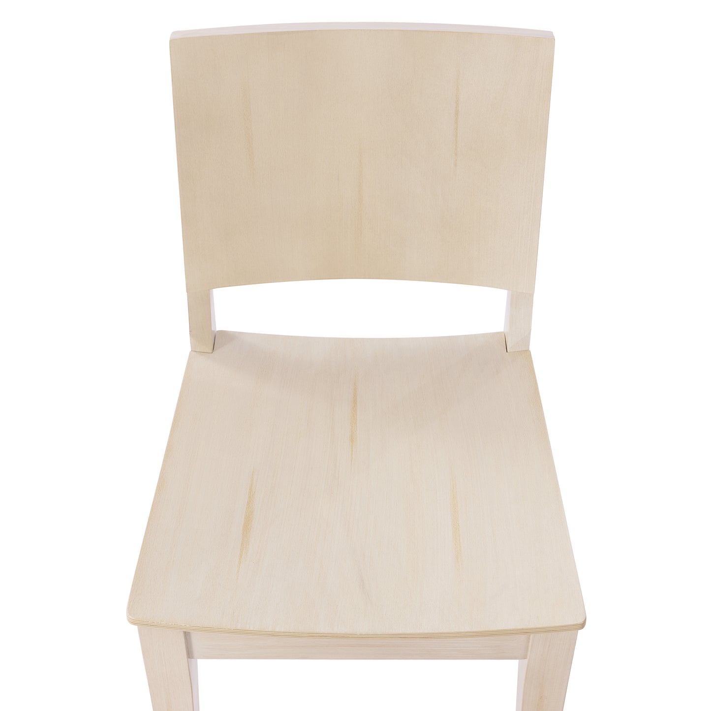 Naples Commercial Grade Solid Wood Dining Chair with Curved Backrest and Antique White Finish