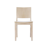 Naples Commercial Grade Solid Wood Dining Chair with Curved Backrest and Antique White Finish