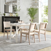 Naples Commercial Grade Solid Wood Dining Chair with Curved Backrest and Antique White Finish