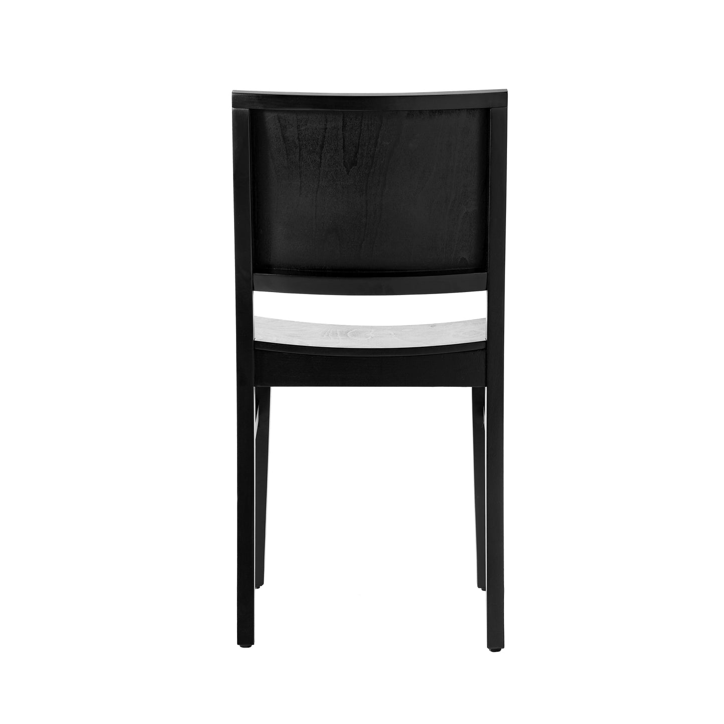 Naples Commercial Grade Solid Wood Dining Chair with Curved Backrest and Black Finish
