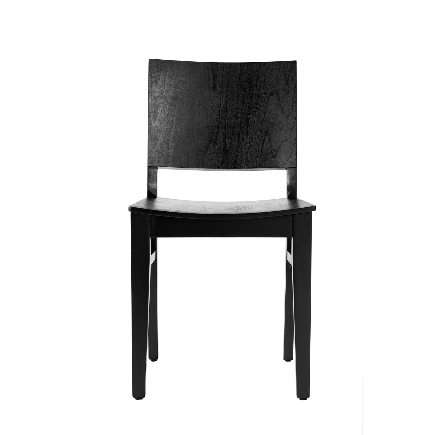 Naples Commercial Grade Solid Wood Dining Chair with Curved Backrest and Black Finish