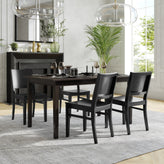 Naples Commercial Grade Solid Wood Dining Chair with Curved Backrest and Black Finish