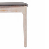 Chester Commercial Grade Solid Wood Antique White Dining Chair with Curved Spindle Backrest and Beige Vinyl Seat