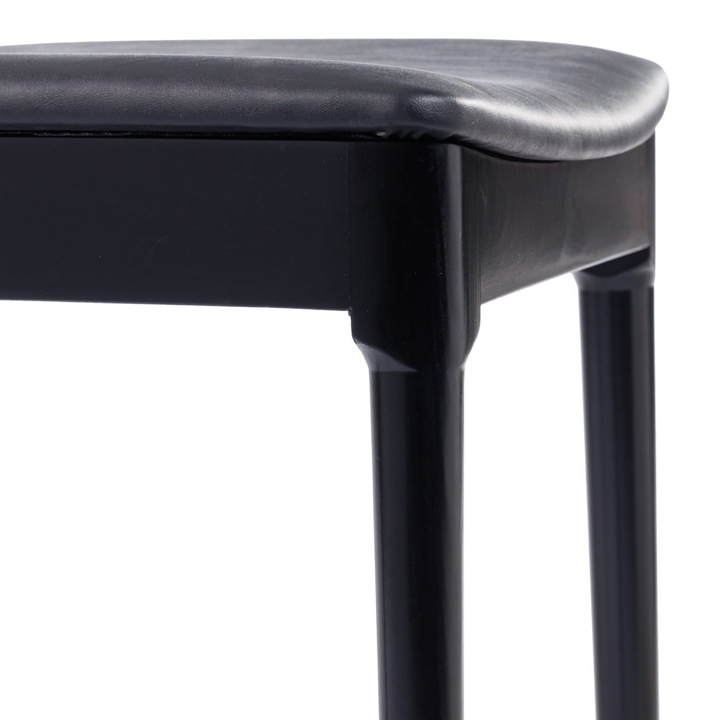Chester Commercial Grade Solid Wood Black Dining Chair with Curved Spindle Backrest and Black Vinyl Seat