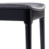 Chester Commercial Grade Solid Wood Black Dining Chair with Curved Spindle Backrest and Black Vinyl Seat