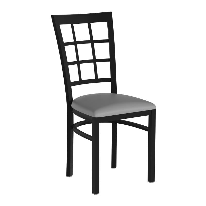 HERCULES Series Black Window Back Metal Restaurant Chair