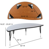Emmy 86" Oval Wave Flexible Laminate Activity Table Set with 12" Student Stack Chairs, Grey/Black