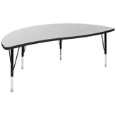 Emmy 86" Oval Wave Flexible Laminate Activity Table Set with 12" Student Stack Chairs, Grey/Black