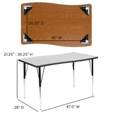 Emmy 76" Oval Wave Flexible Laminate Activity Table Set with 16" Student Stack Chairs, Grey/Black