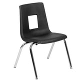 Emmy 60" Circle Wave Flexible Laminate Activity Table Set with 16" Student Stack Chairs, Grey/Black