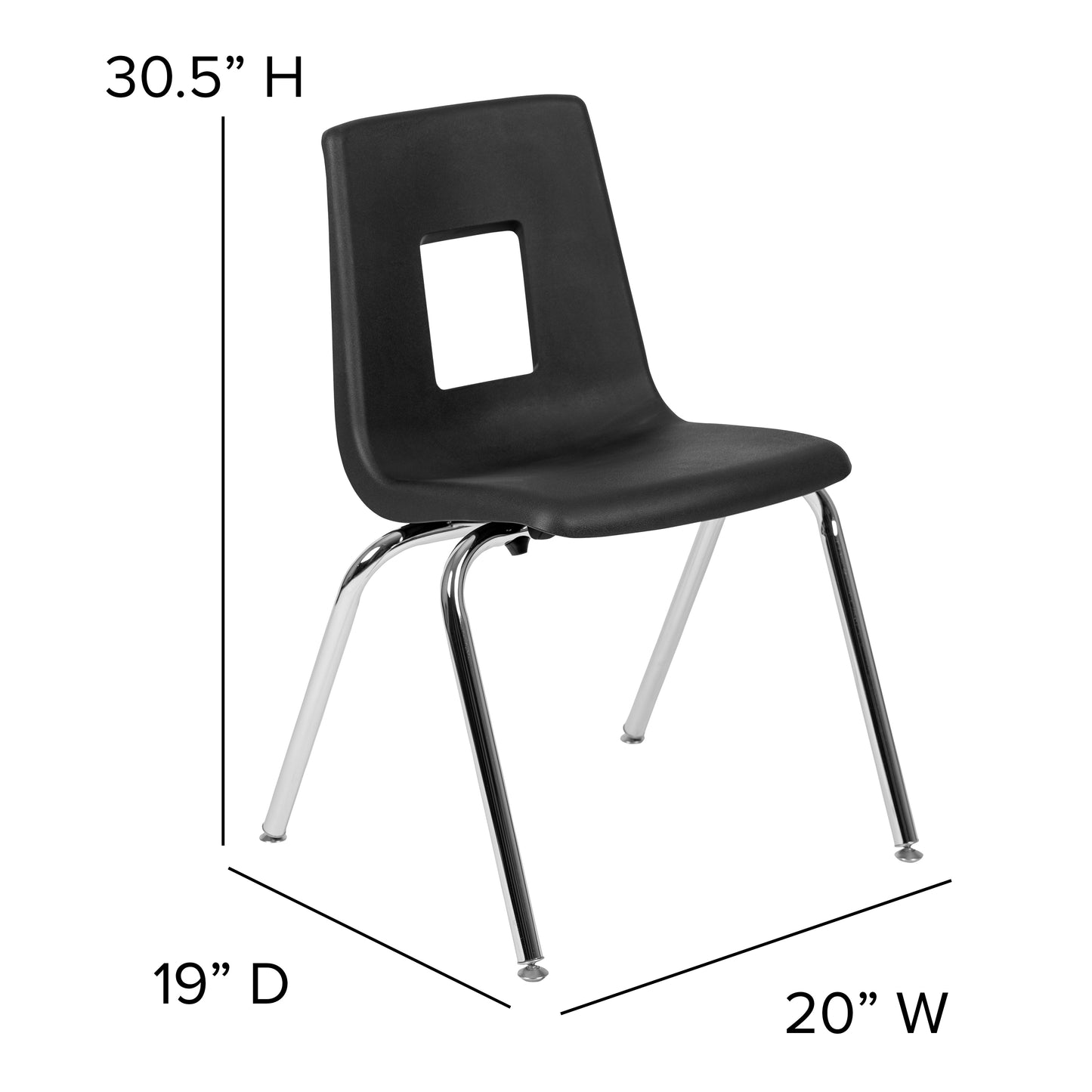 Emmy Mobile 47.5" Circle Wave Flexible Laminate Activity Table Set with 18" Student Stack Chairs, Grey/Black