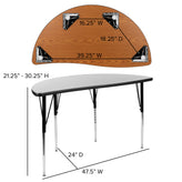 Emmy 47.5" Circle Wave Flexible Laminate Activity Table Set with 18" Student Stack Chairs, Grey/Black