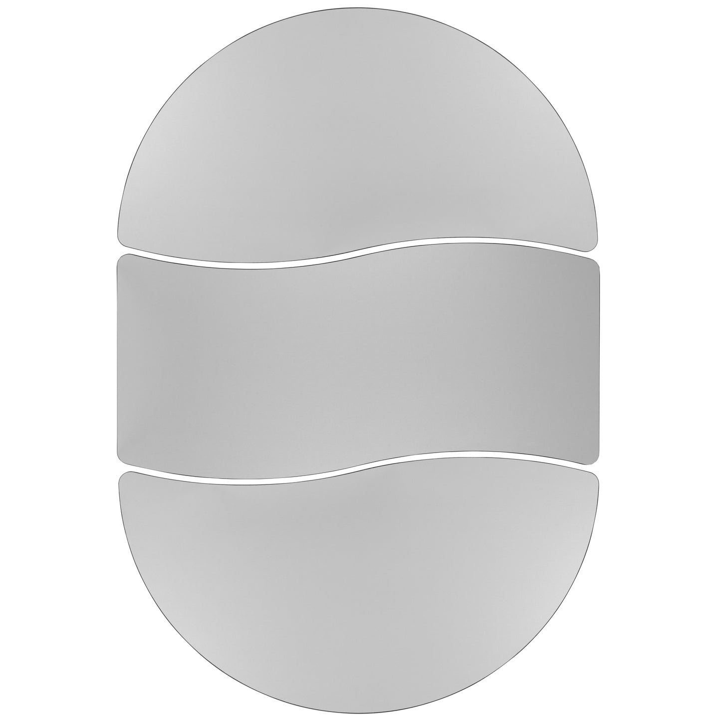 Emmy 2 Piece 86" Oval Wave Flexible Grey Thermal Laminate Activity Table Set - Height Adjustable Short Legs