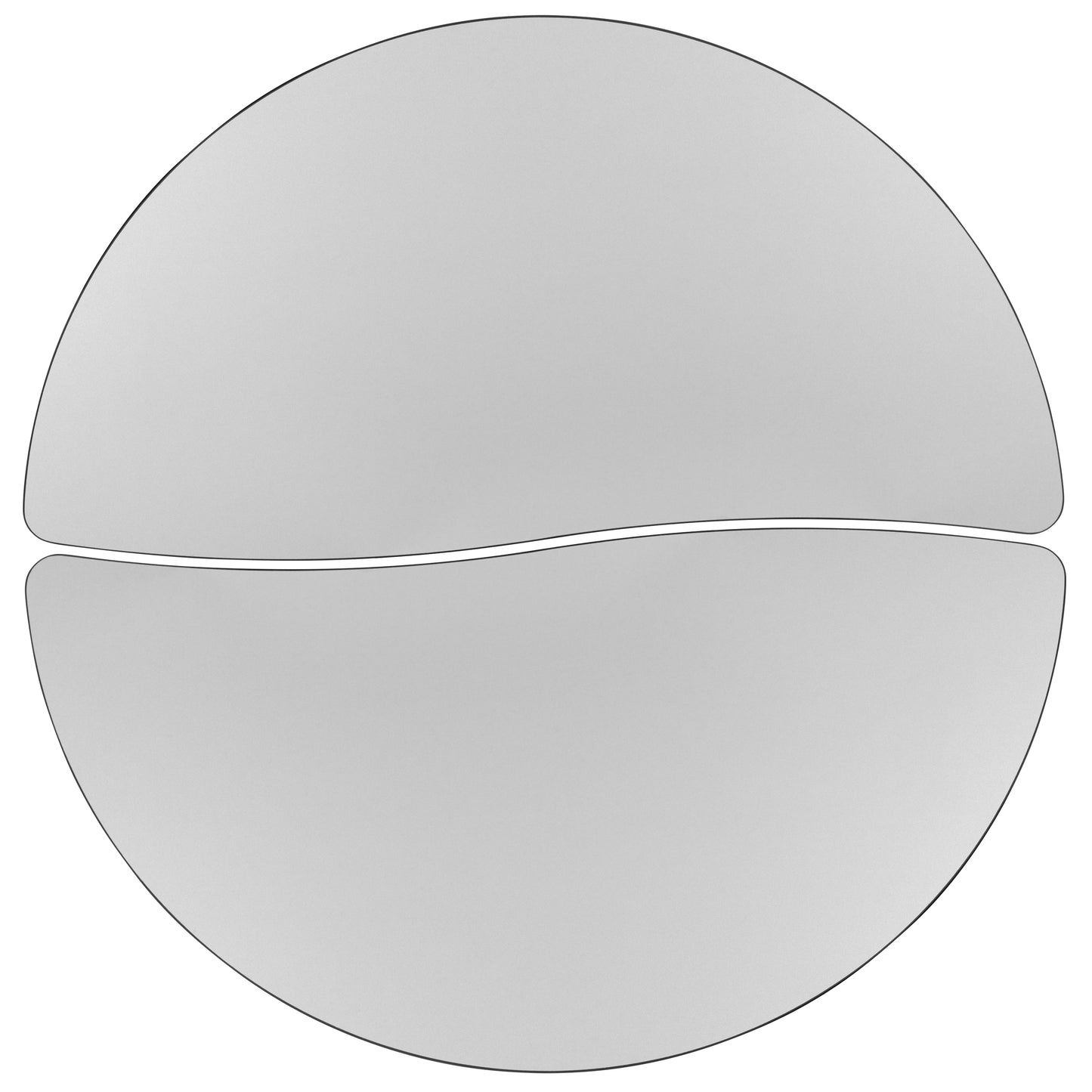 Emmy 2 Piece Mobile 47.5" Circle Wave Flexible Grey Thermal Laminate Adjustable Activity Table Set