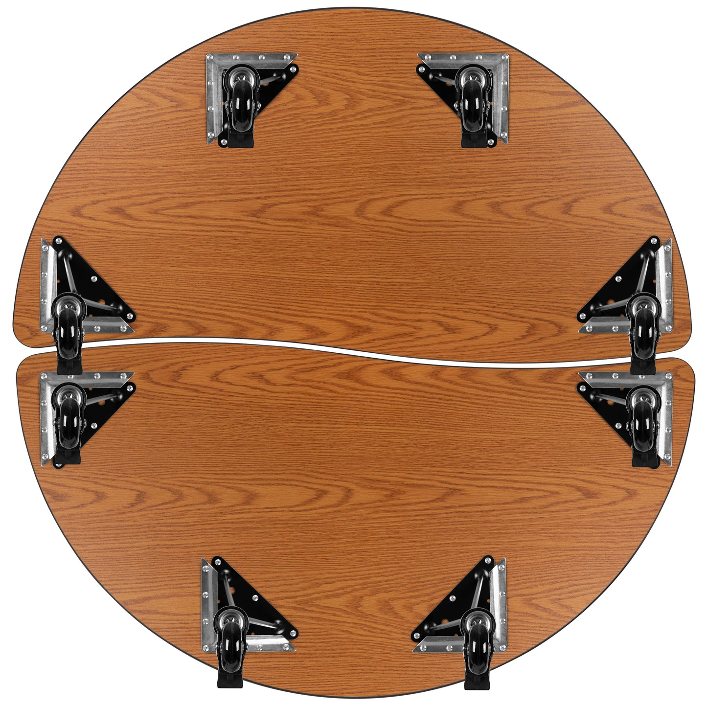Emmy 2 Piece Mobile 47.5" Circle Wave Flexible Grey Thermal Laminate Adjustable Activity Table Set