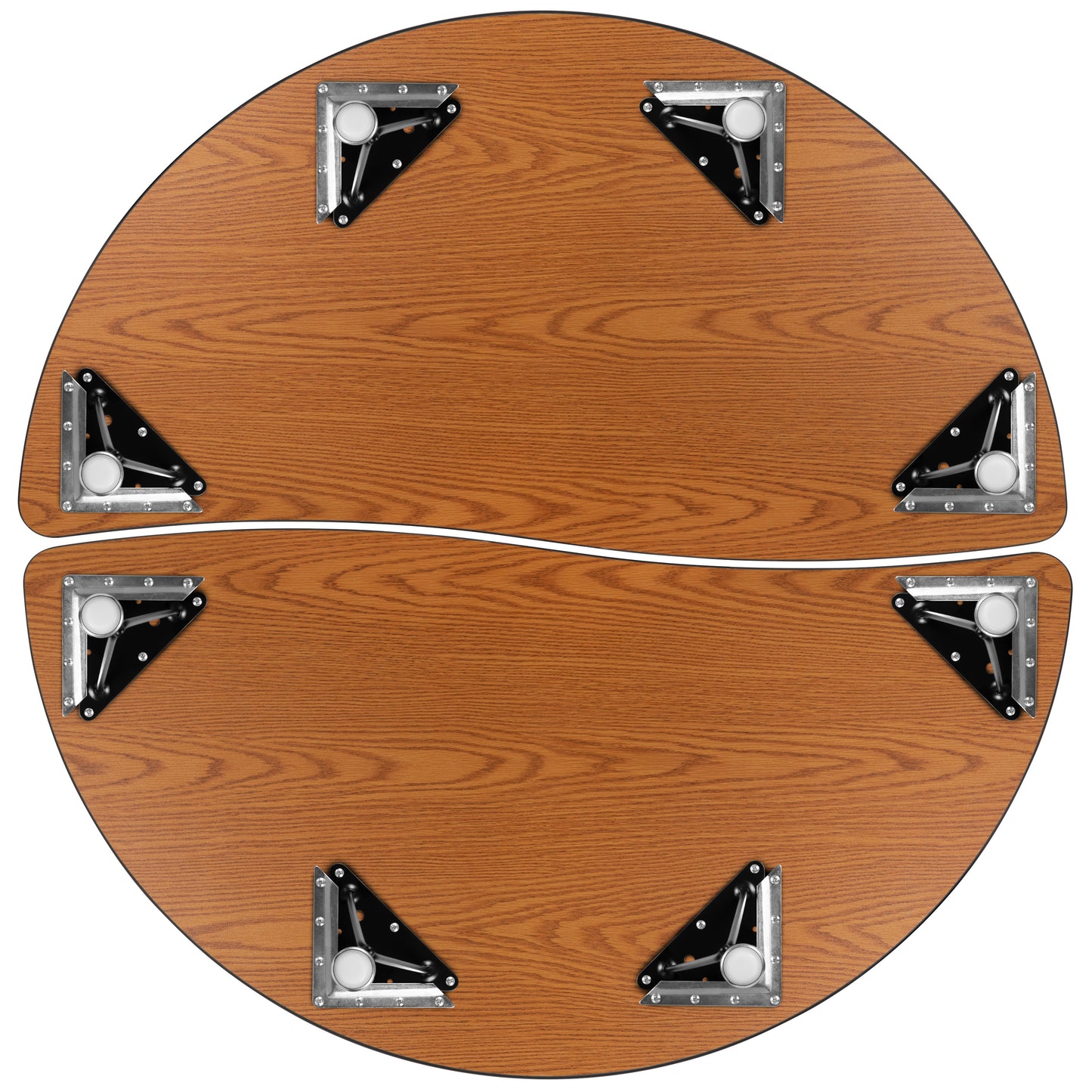 Emmy 2 Piece 47.5" Circle Wave Flexible Grey Thermal Laminate Activity Table Set - Standard Height Adjustable Legs