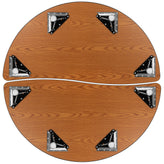 Emmy 2 Piece 47.5" Circle Wave Flexible Grey Thermal Laminate Activity Table Set - Standard Height Adjustable Legs