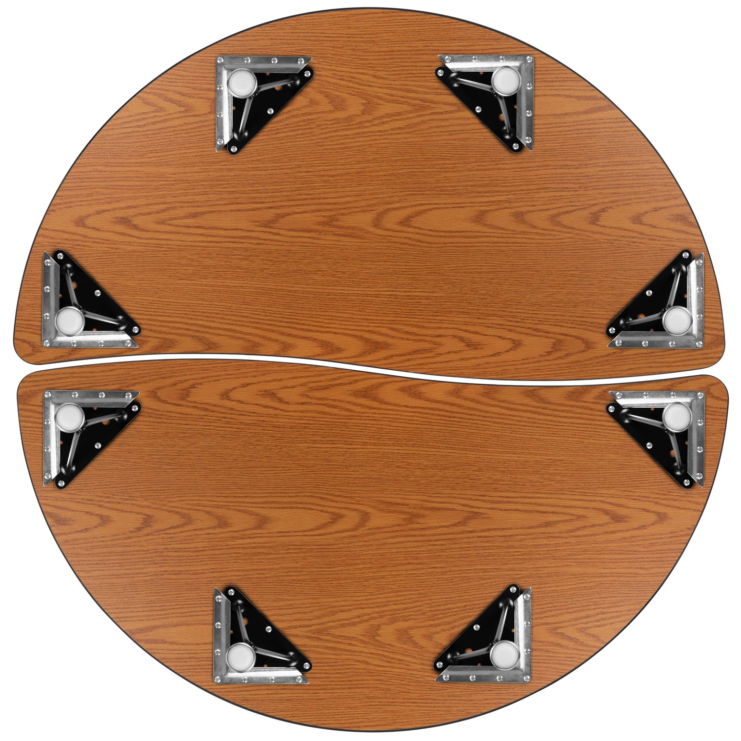 Emmy 2 Piece 47.5" Circle Wave Flexible Grey Thermal Laminate Activity Table Set - Height Adjustable Short Legs