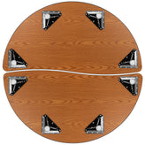Emmy 2 Piece 47.5" Circle Wave Flexible Grey Thermal Laminate Activity Table Set - Height Adjustable Short Legs