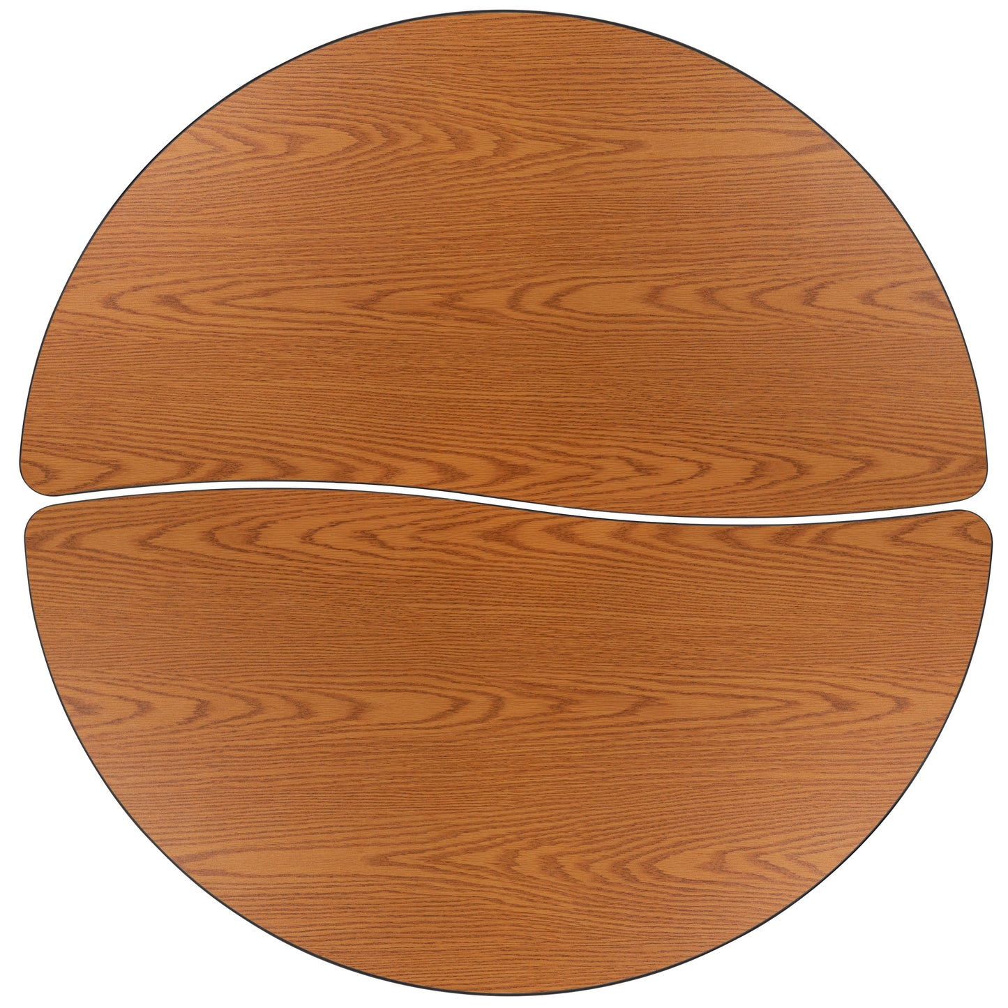 Emmy 2 Piece Mobile 47.5" Circle Wave Flexible Oak Thermal Laminate Adjustable Activity Table Set