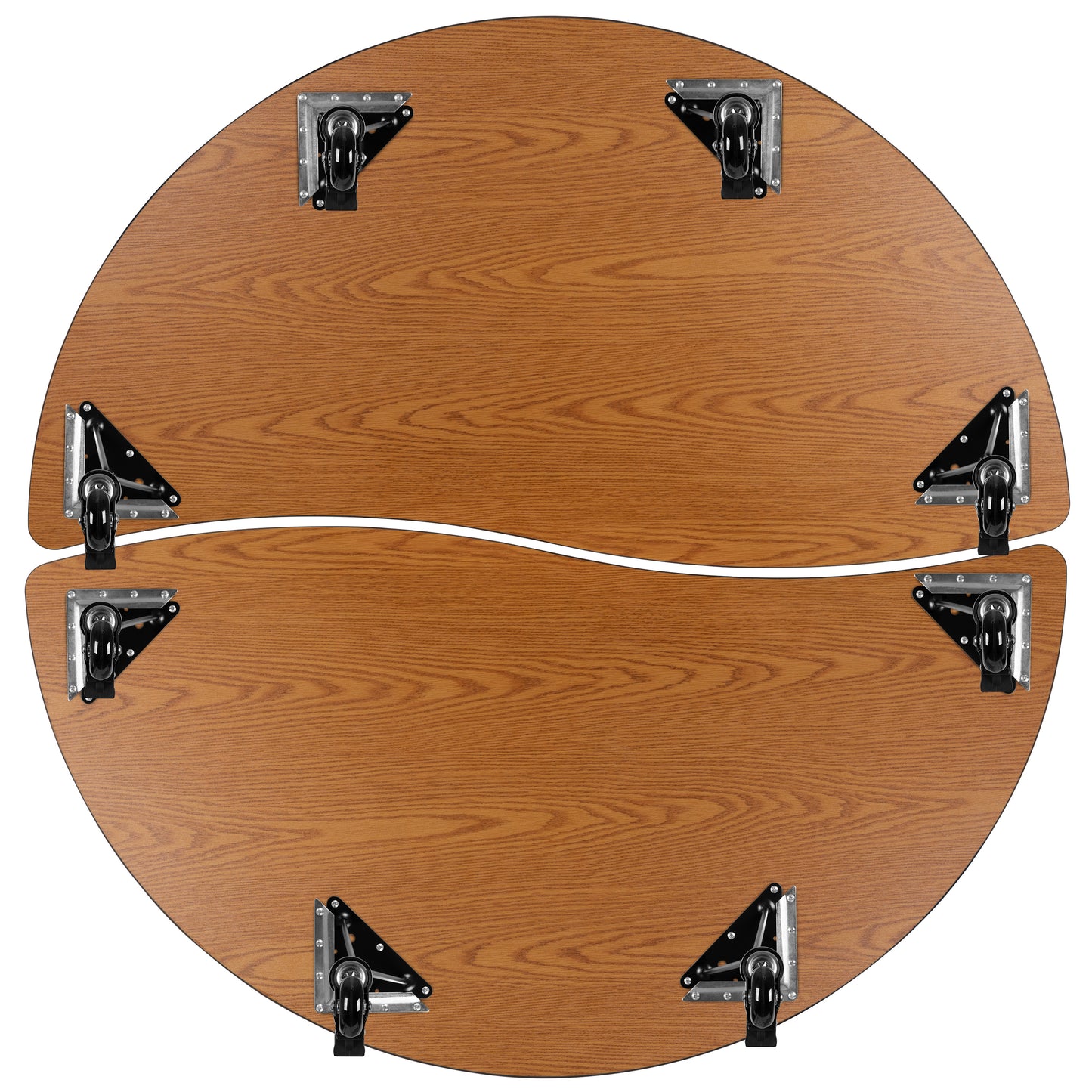 Emmy 2 Piece Mobile Emmy 60" Circle Wave Flexible Grey Thermal Laminate Adjustable Activity Table Set