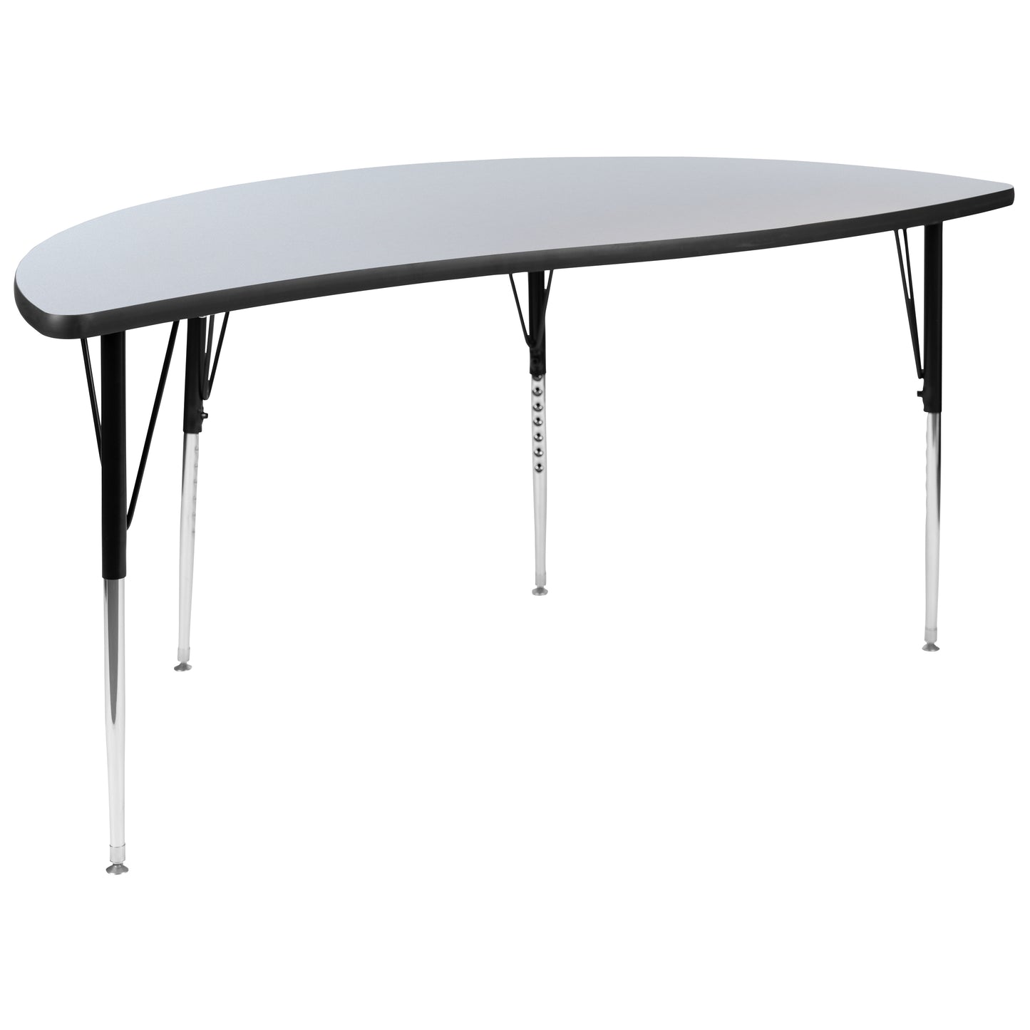 Emmy 2 Piece Emmy 60" Circle Wave Flexible Grey Thermal Laminate Activity Table Set - Standard Height Adjustable Legs