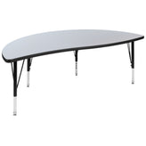 Emmy 2 Piece Emmy 60" Circle Wave Flexible Grey Thermal Laminate Activity Table Set - Height Adjustable Short Legs
