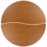 Emmy 2 Piece Mobile Emmy 60" Circle Wave Flexible Oak Thermal Laminate Adjustable Activity Table Set