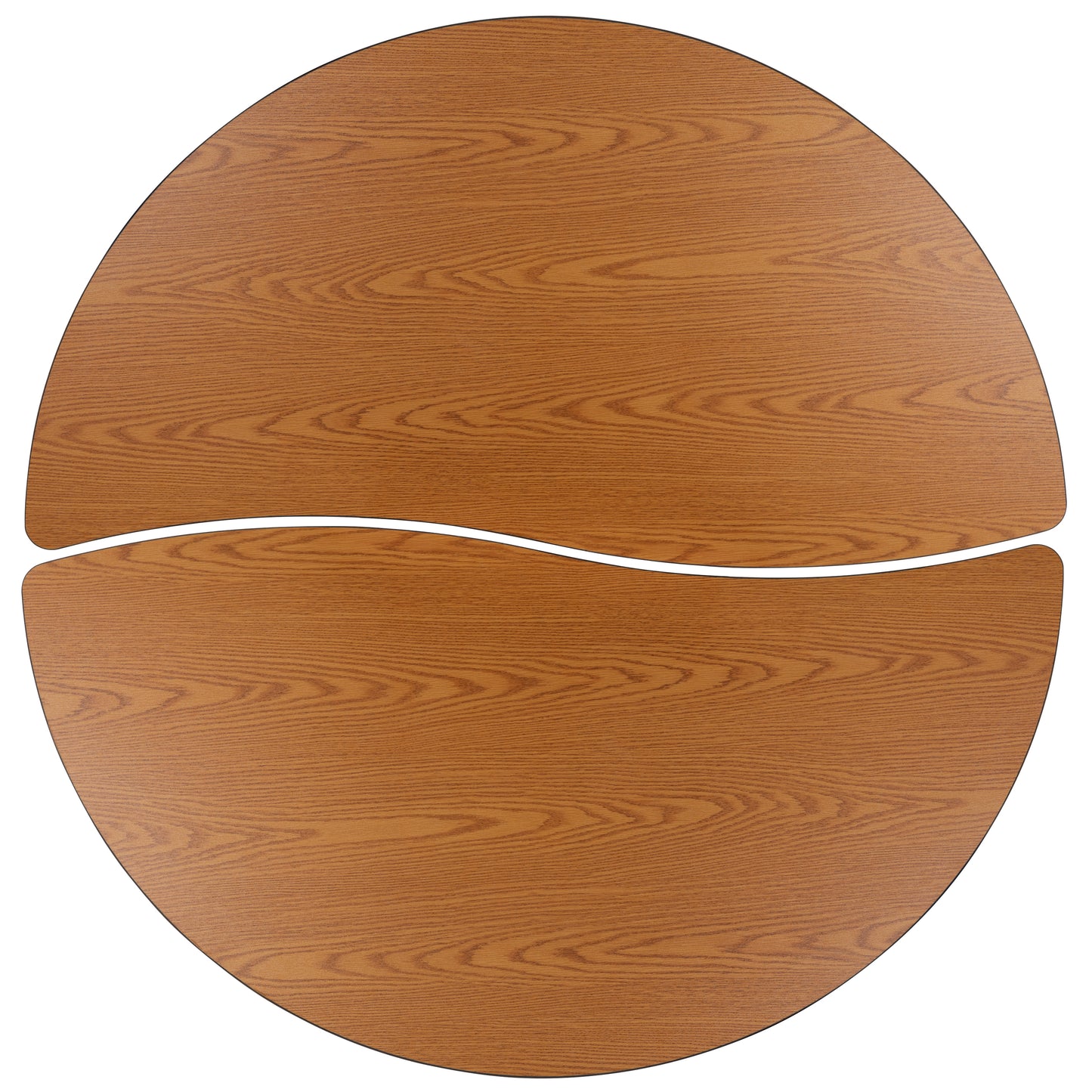 Emmy 2 Piece Mobile Emmy 60" Circle Wave Flexible Oak Thermal Laminate Kids Adjustable Activity Table Set