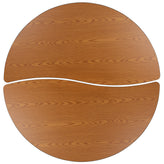 Emmy 2 Piece Mobile Emmy 60" Circle Wave Flexible Oak Thermal Laminate Kids Adjustable Activity Table Set