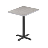 Graniss 24'' x 30'' Gray Rectangular Laminate Table Top with Black 22 x 22 "X" Style Table Height Base