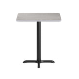 Graniss 24'' x 30'' Gray Rectangular Laminate Table Top with Black 22 x 22 "X" Style Table Height Base