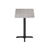 Graniss 24'' x 30'' Gray Rectangular Laminate Table Top with Black 22 x 22 "X" Style Table Height Base