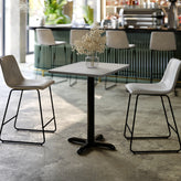 Graniss 24'' x 30'' Gray Rectangular Laminate Table Top with Black 22 x 22 "X" Style Table Height Base