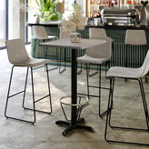 Stiles 24'' x 30'' Gray Rectangular Laminate Table Top with Black 22 x 22 "X" Style Bar Height Base with Footring