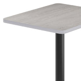 Graniss 24'' x 30'' Gray Rectangular Laminate Table Top with Black 18" Round Table Height Base