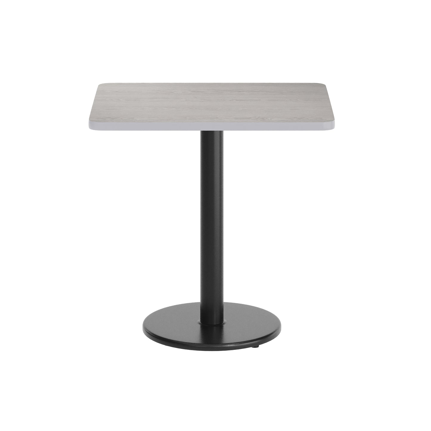 Graniss 24'' x 30'' Gray Rectangular Laminate Table Top with Black 18" Round Table Height Base