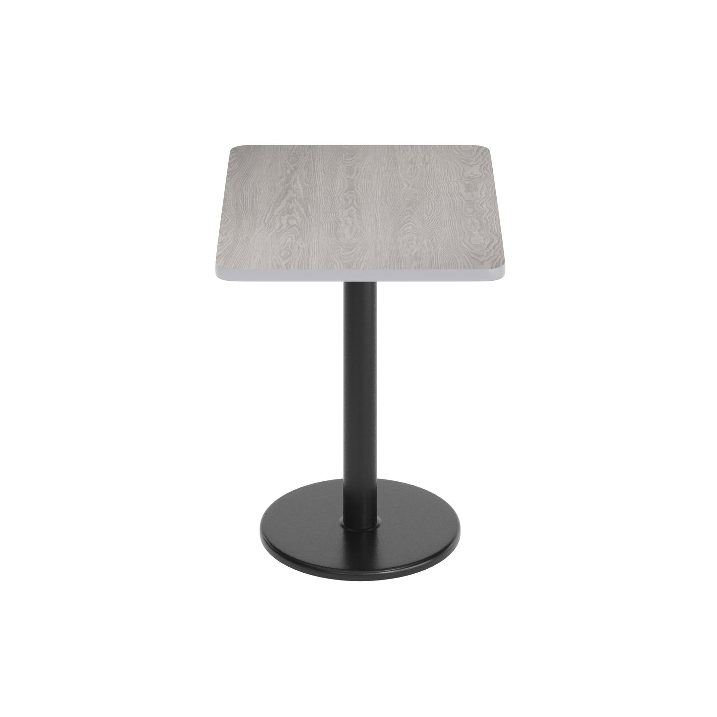 Graniss 24'' x 30'' Gray Rectangular Laminate Table Top with Black 18" Round Table Height Base