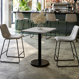 Graniss 24'' x 30'' Gray Rectangular Laminate Table Top with Black 18" Round Table Height Base