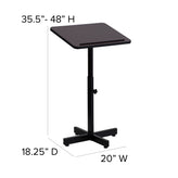 Mysta Adjustable Height Metal Lectern in Mahogany