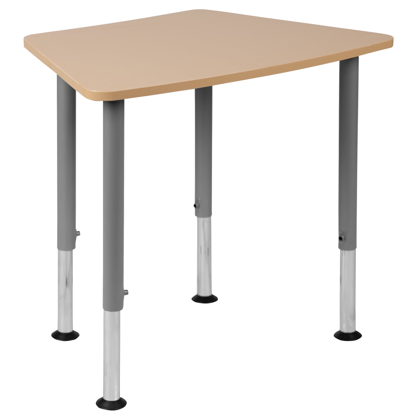 Billie Hex Natural Collaborative Student Desk (Adjustable from 22.3" to 34") - Home and Classroom