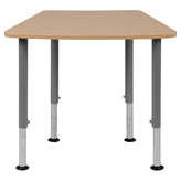 Billie Hex Natural Collaborative Student Desk (Adjustable from 22.3" to 34") - Home and Classroom